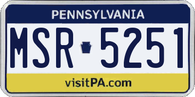 PA license plate MSR5251