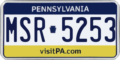 PA license plate MSR5253