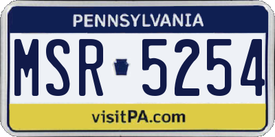 PA license plate MSR5254