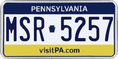 PA license plate MSR5257