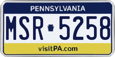 PA license plate MSR5258
