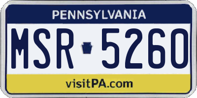 PA license plate MSR5260