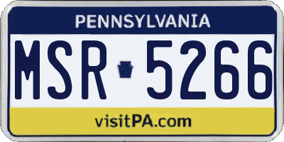 PA license plate MSR5266