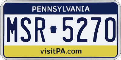 PA license plate MSR5270