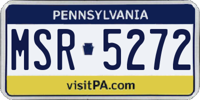 PA license plate MSR5272