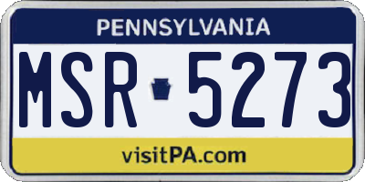 PA license plate MSR5273
