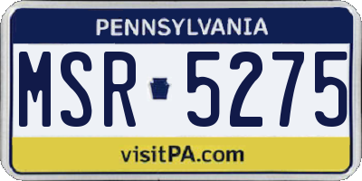 PA license plate MSR5275