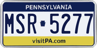 PA license plate MSR5277