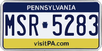 PA license plate MSR5283