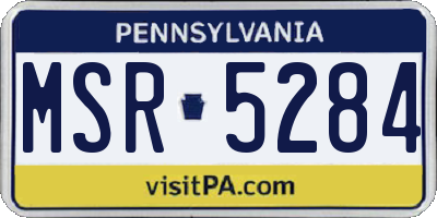 PA license plate MSR5284