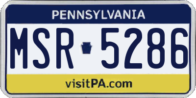 PA license plate MSR5286