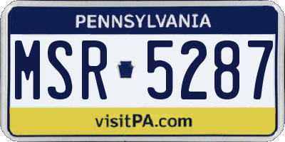 PA license plate MSR5287