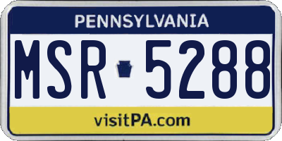 PA license plate MSR5288
