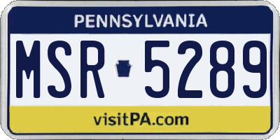 PA license plate MSR5289