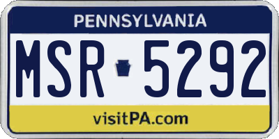 PA license plate MSR5292
