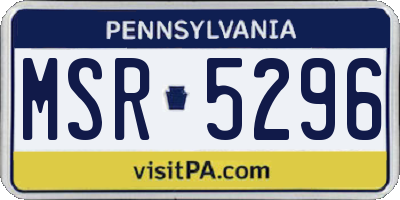 PA license plate MSR5296