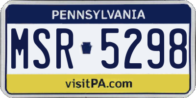 PA license plate MSR5298