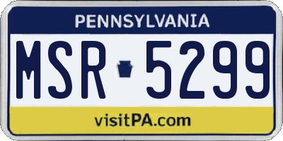 PA license plate MSR5299