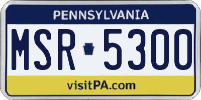 PA license plate MSR5300