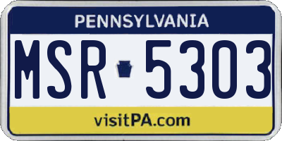 PA license plate MSR5303