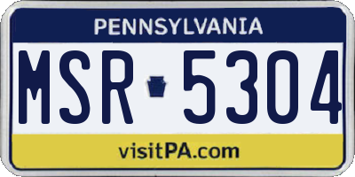 PA license plate MSR5304