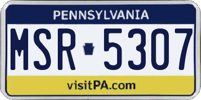 PA license plate MSR5307