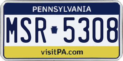 PA license plate MSR5308