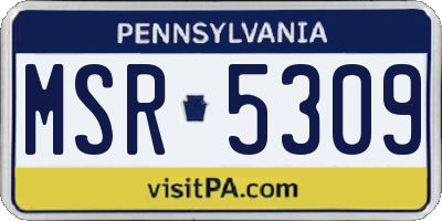 PA license plate MSR5309