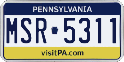 PA license plate MSR5311