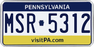 PA license plate MSR5312