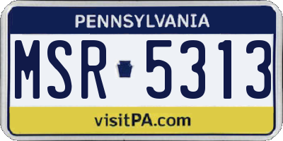 PA license plate MSR5313