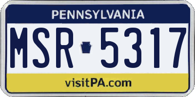 PA license plate MSR5317
