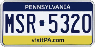 PA license plate MSR5320