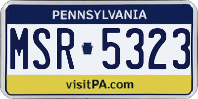 PA license plate MSR5323