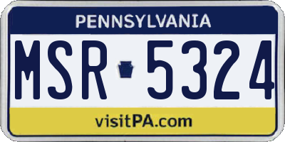 PA license plate MSR5324