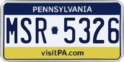 PA license plate MSR5326