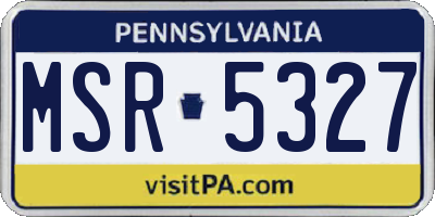 PA license plate MSR5327