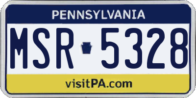 PA license plate MSR5328