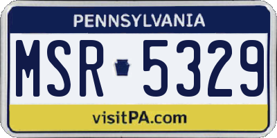 PA license plate MSR5329