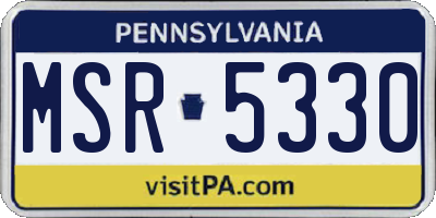 PA license plate MSR5330