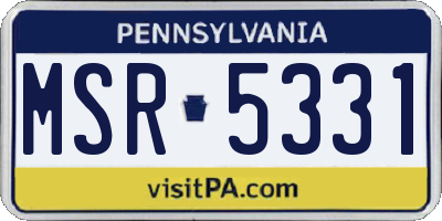 PA license plate MSR5331