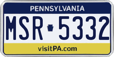 PA license plate MSR5332