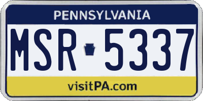 PA license plate MSR5337