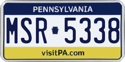 PA license plate MSR5338
