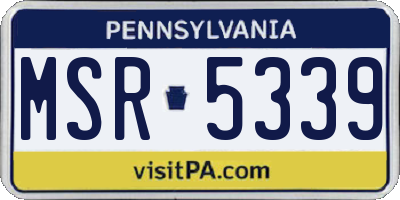 PA license plate MSR5339