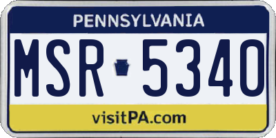 PA license plate MSR5340