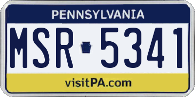 PA license plate MSR5341