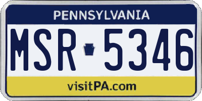 PA license plate MSR5346
