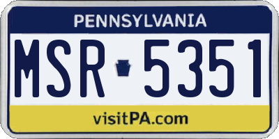 PA license plate MSR5351