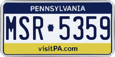 PA license plate MSR5359